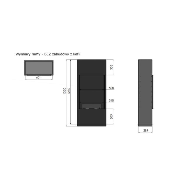 Biokominek kaflowy InFire Intiled biały z szybą - obrazek 3