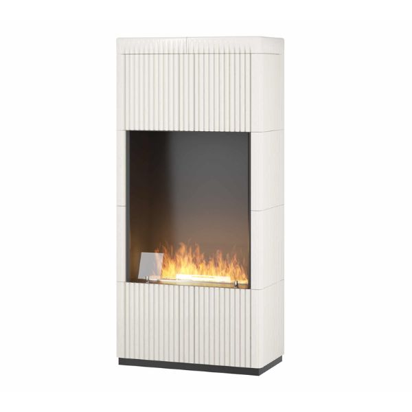 Biokominek kaflowy InFire Intiled biały z szybą